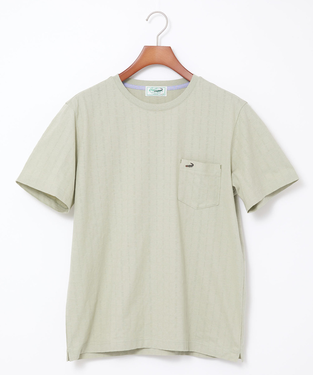スノーコットン シャドーチェック柄 Tシャツ【接触冷感】