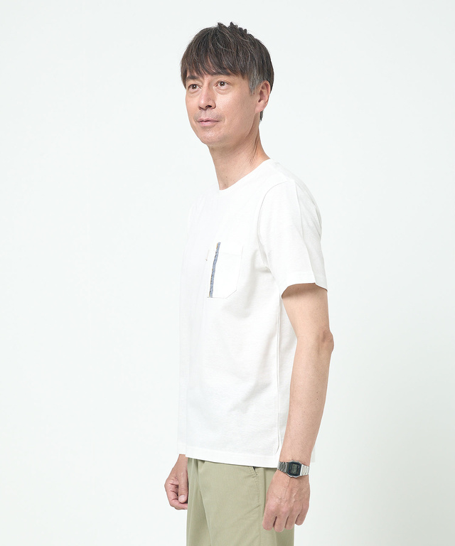 スノーコットンリネン 鹿の子 クルーネックTシャツ【接触冷感】