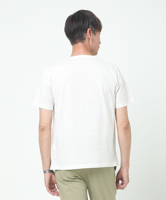 スノーコットンリネン 鹿の子 クルーネックTシャツ【接触冷感】