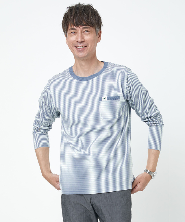 天竺 ボーダー柄 カットソー【ウガンダ オーガニック コットン】