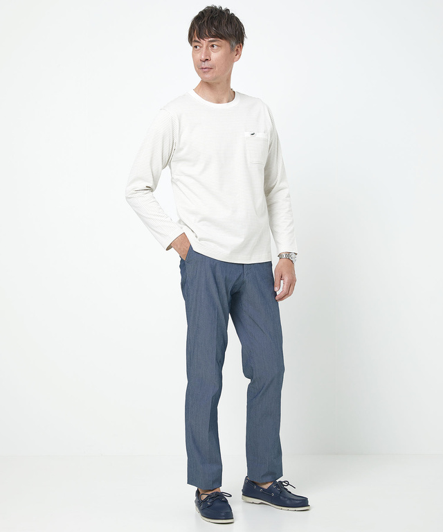 天竺 ボーダー柄 カットソー【ウガンダ オーガニック コットン】