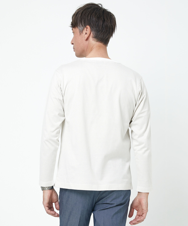 天竺 ボーダー柄 カットソー【ウガンダ オーガニック コットン】