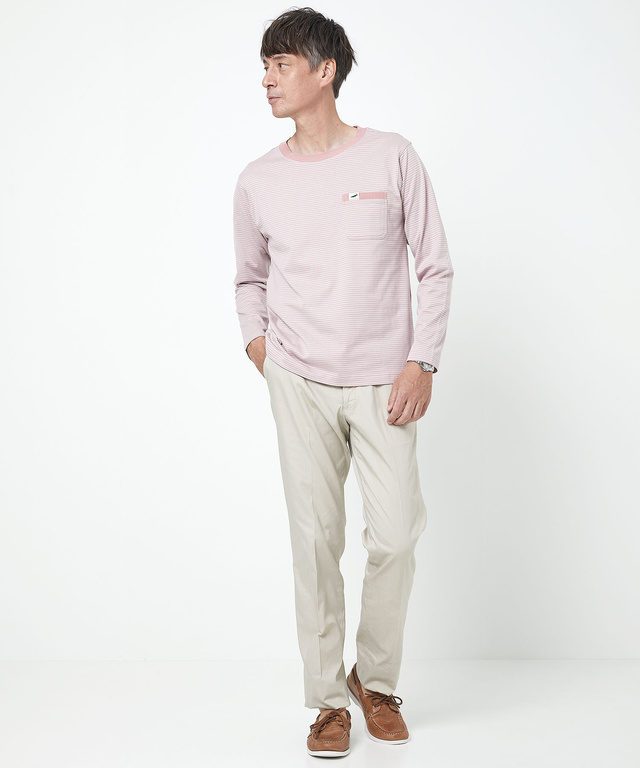 天竺 ボーダー柄 カットソー【ウガンダ オーガニック コットン】