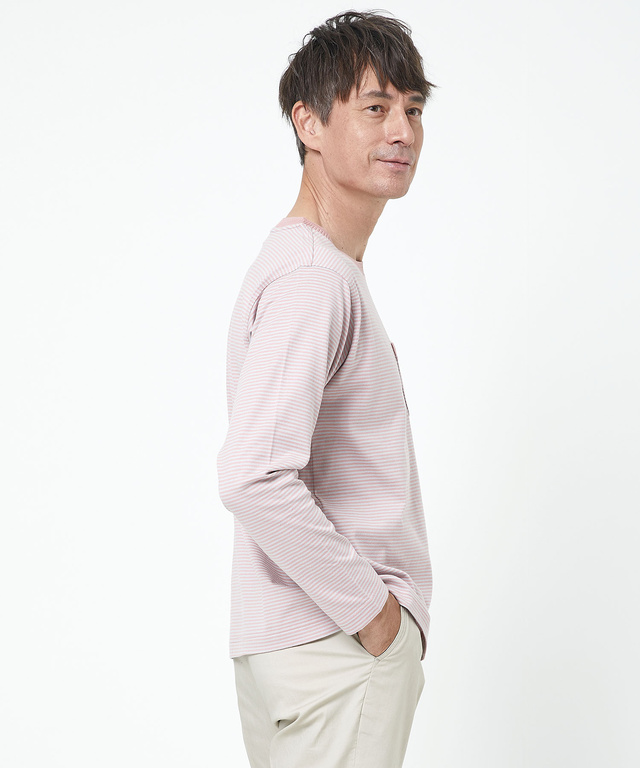 天竺 ボーダー柄 カットソー【ウガンダ オーガニック コットン】