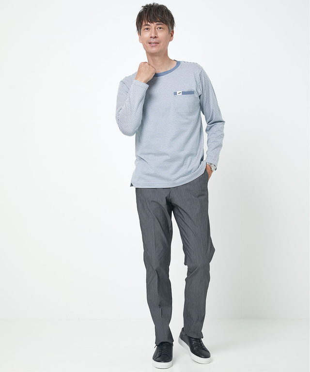 天竺 ボーダー柄 カットソー【ウガンダ オーガニック コットン】