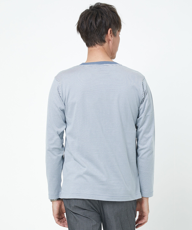 天竺 ボーダー柄 カットソー【ウガンダ オーガニック コットン】