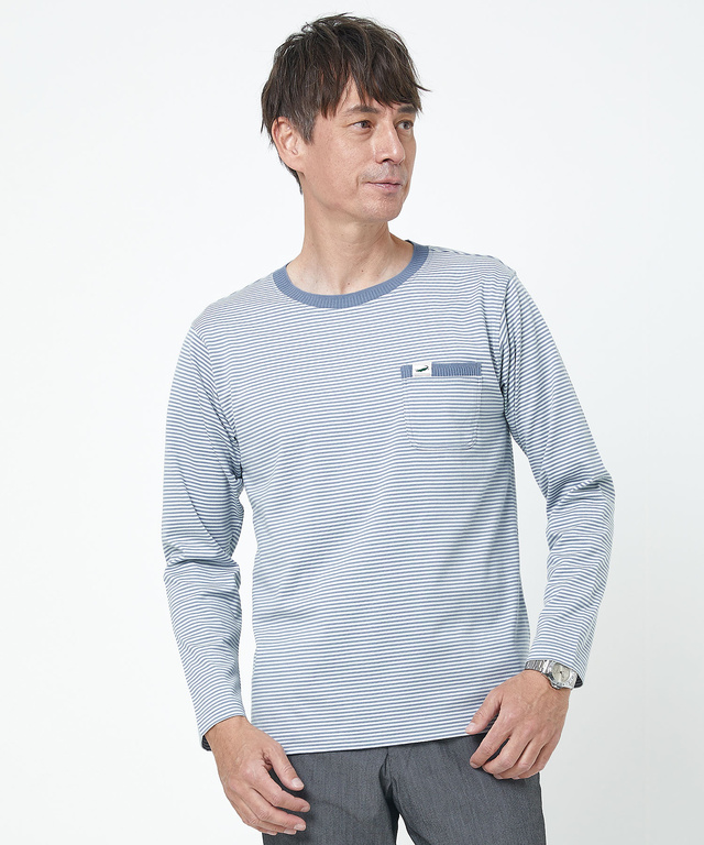 天竺 ボーダー柄 カットソー【ウガンダ オーガニック コットン】