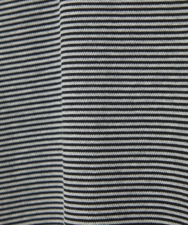 スタンド襟 微塵ボーダー柄 プルオーバー