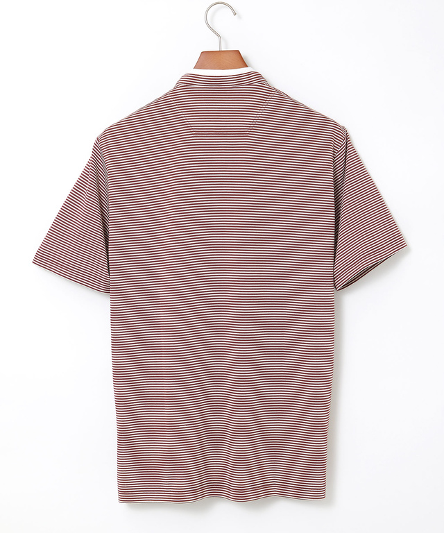 スタンド襟 微塵ボーダー柄 プルオーバー