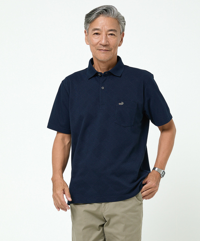 鹿の子 デザイン ポロシャツ