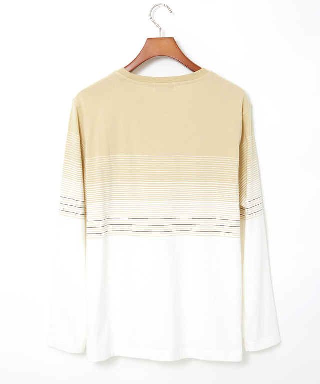 パネルボーダー柄 長袖Tシャツ