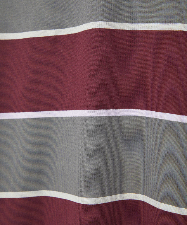 パネルボーダー柄 ポロシャツ