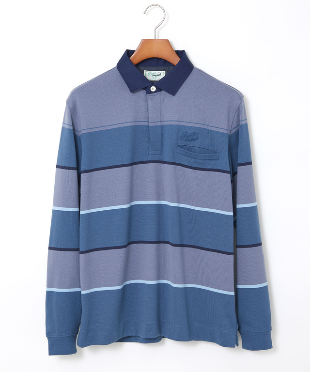 パネルボーダー柄 ポロシャツ