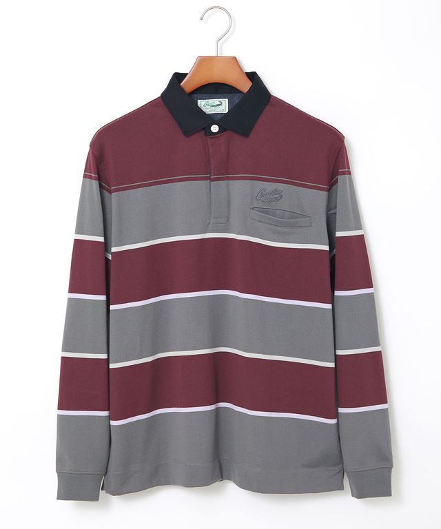 パネルボーダー柄 ポロシャツ