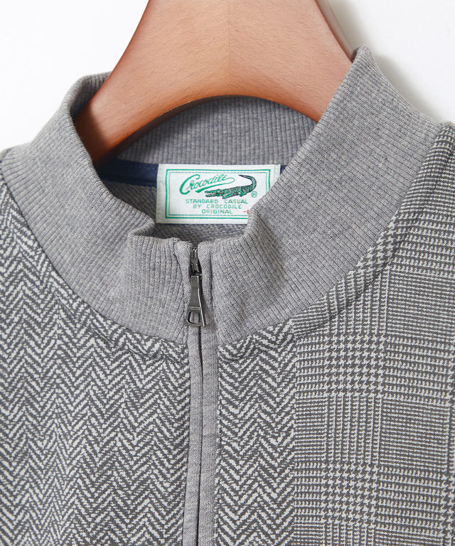 柄切り替え ハーフジップ トレーナー