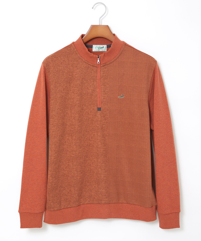 柄切り替え ハーフジップ トレーナー