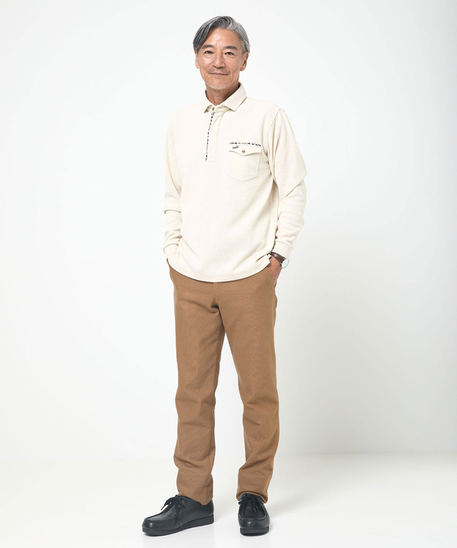 起毛 共襟 ポロシャツ