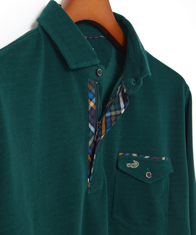 起毛 共襟 ポロシャツ