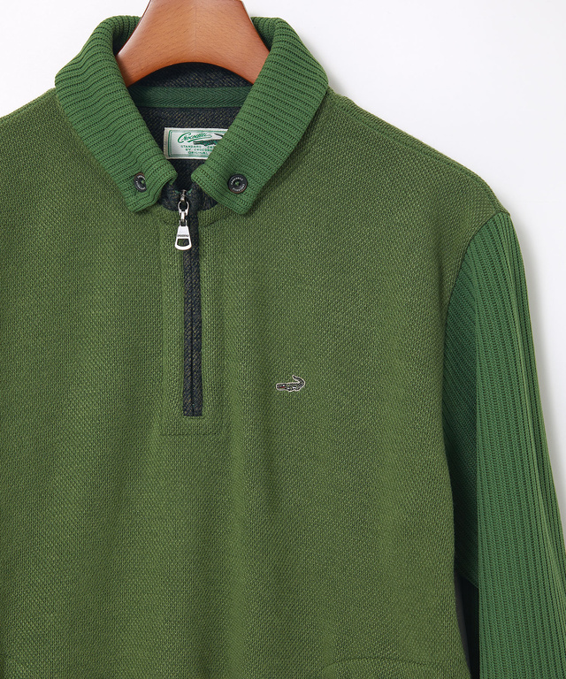 鹿の子 リブ 切り替え トレーナー【日本製生地】