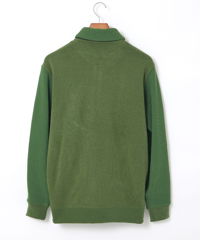 鹿の子 リブ 切り替え トレーナー【日本製生地】