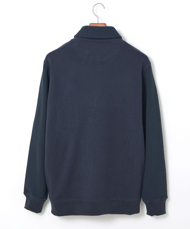 鹿の子 リブ 切り替え トレーナー【日本製生地】