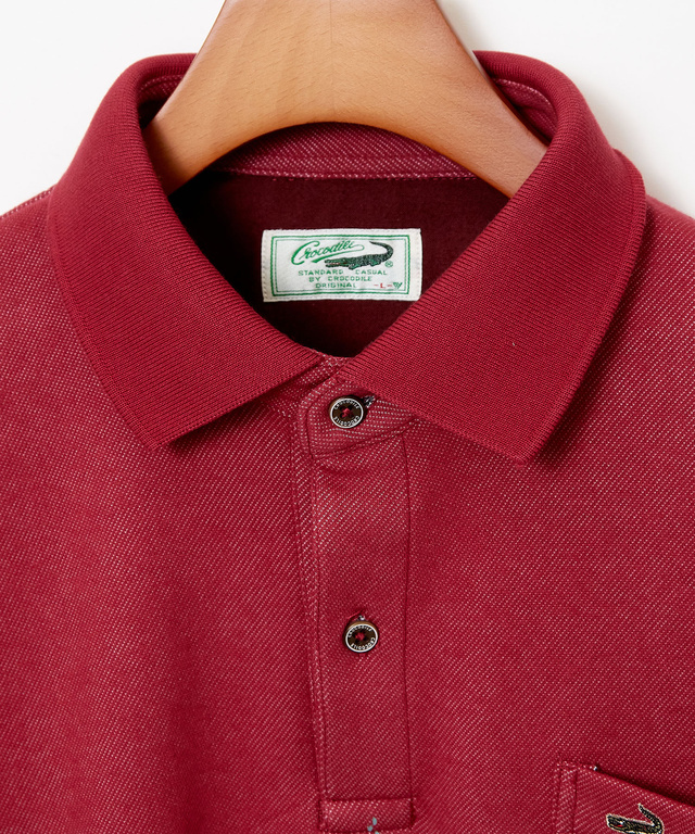 チェック柄 プリント ポロシャツ