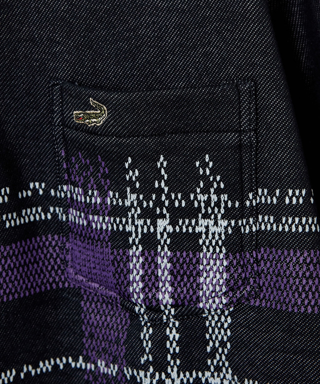 チェック柄 プリント ポロシャツ