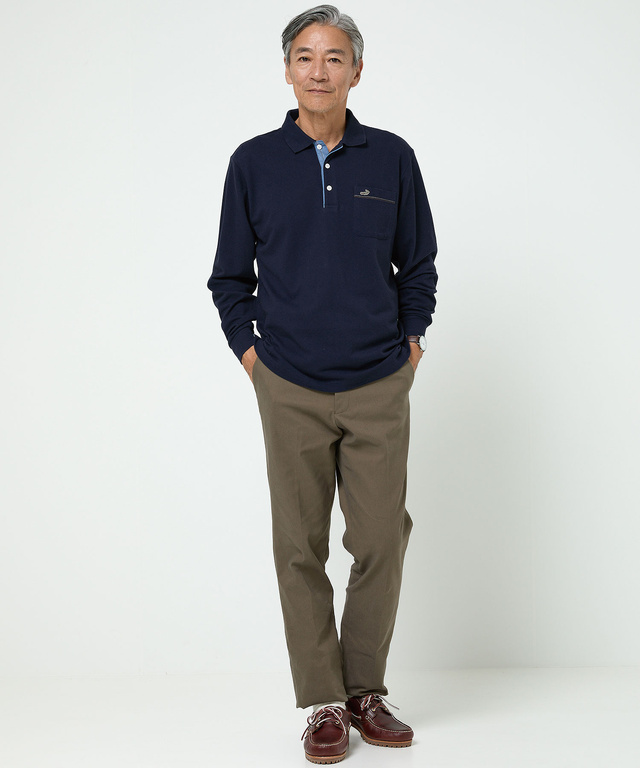 リブ襟 鹿の子 ポロシャツ