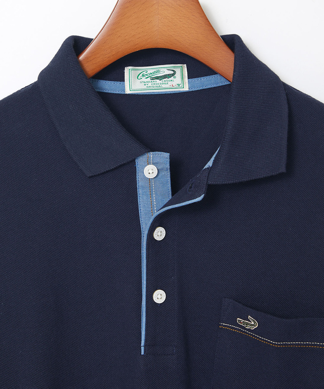 リブ襟 鹿の子 ポロシャツ