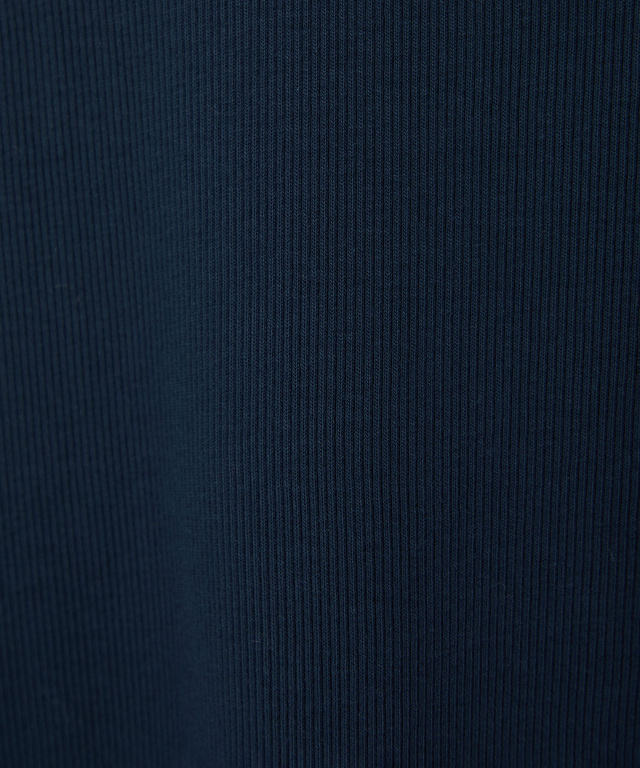 テレコ編み ハイネック カットソー