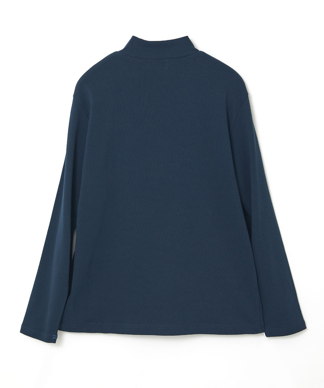 テレコ編み ハイネック カットソー