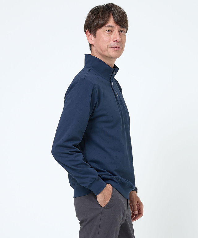 千鳥柄 ジャカード トレーナー