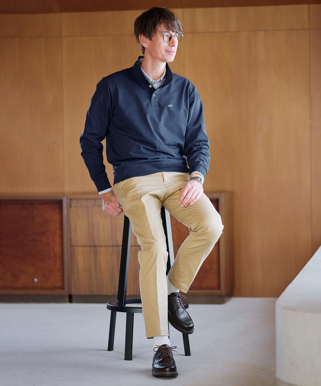 千鳥柄 ジャカード トレーナー