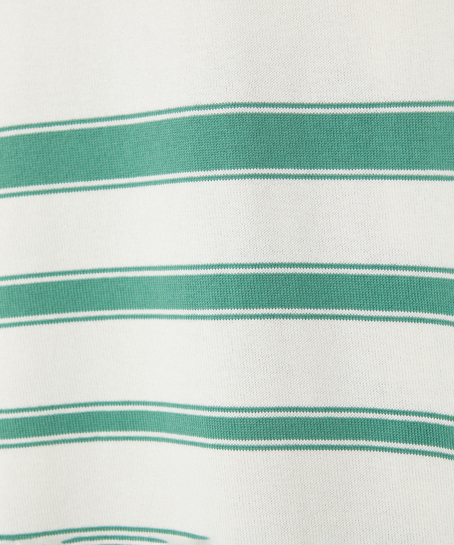 パネルボーダー ジップ ポロシャツ