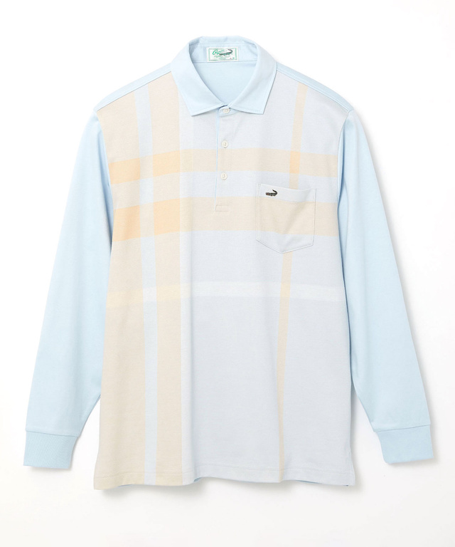 シルケット パネルチェック ポロシャツ