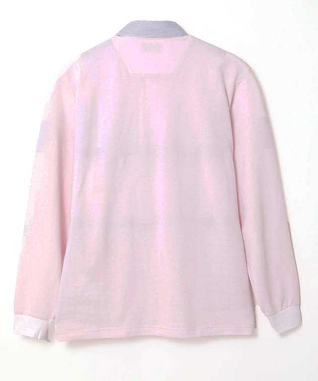 襟配色デザイン ジップ ポロシャツ