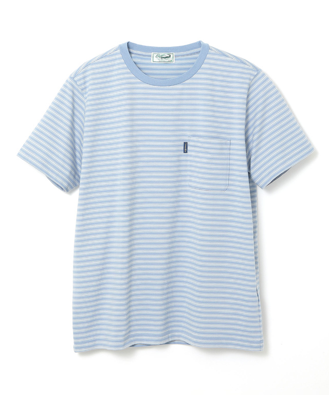 ボーダー クルーネック Tシャツ【接触冷感】【UV加工】