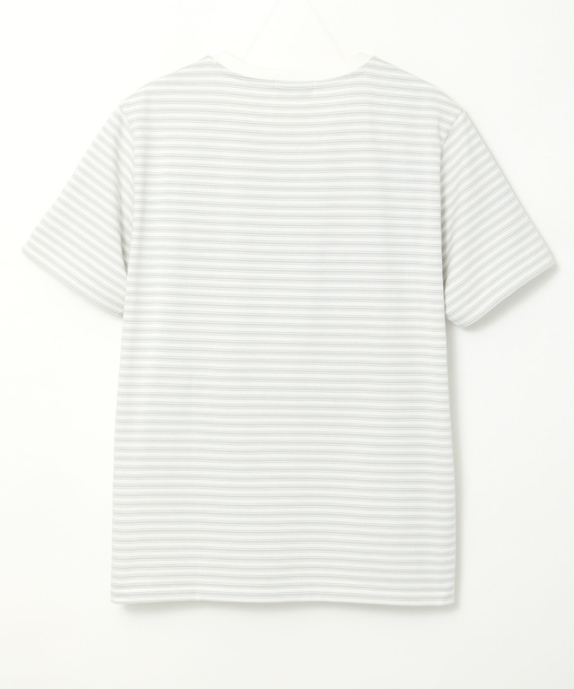 ボーダー クルーネック Tシャツ【接触冷感】【UV加工】