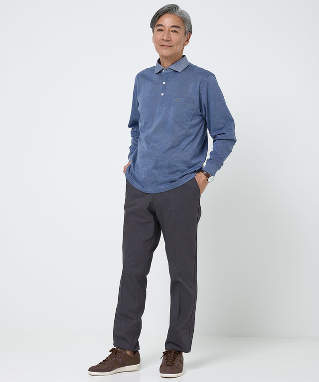 鹿の子 ブロックチェック ポロシャツ【吸汗速乾】