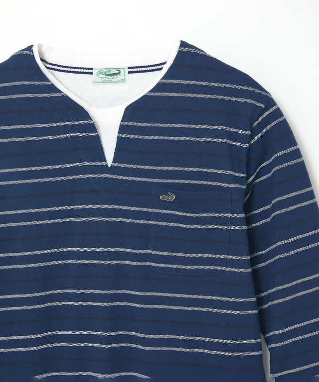 ボーダー レイヤー風 七分袖Tシャツ