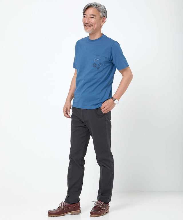 シャドーボーダー スタンププリント Tシャツ 【吸汗速乾】