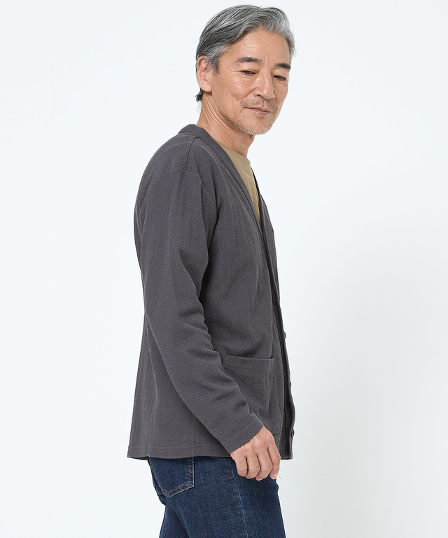 ヘリンボーン ジャカード カーディガン