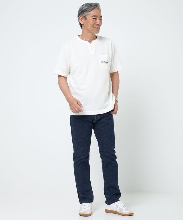 鹿の子 キーネック Tシャツ