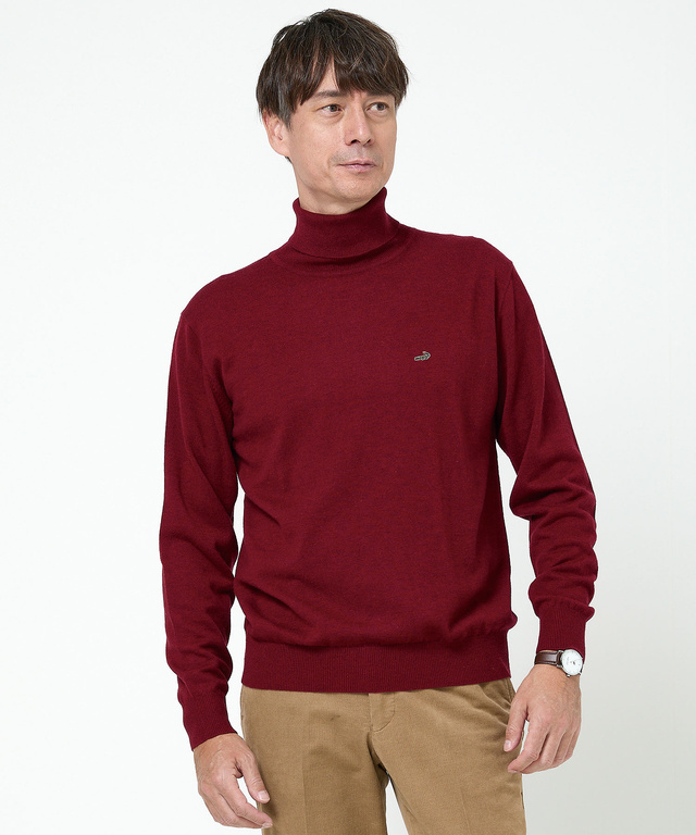 ハイゲージ タートルネック ニット【手洗いOK】