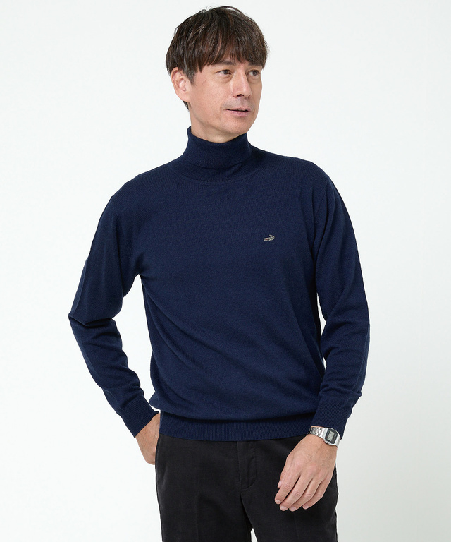 ハイゲージ タートルネック ニット【手洗いOK】