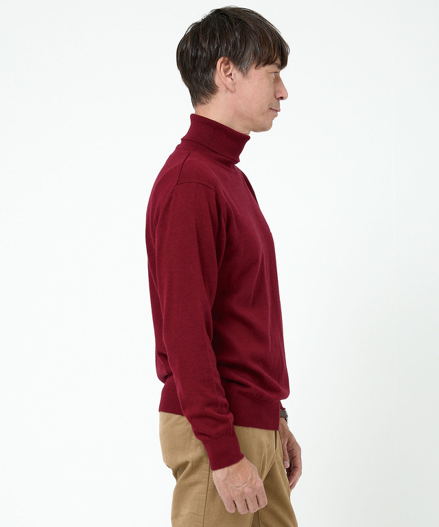 ハイゲージ タートルネック ニット【手洗いOK】