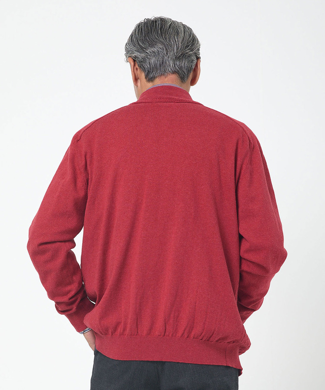 ケーブル柄 フルジップ カーディガン