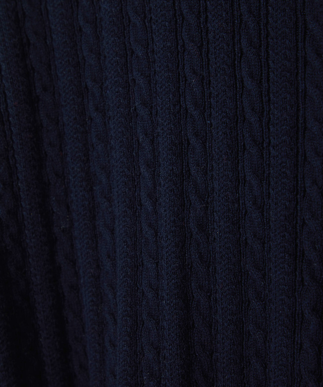 ケーブル柄 フルジップ カーディガン