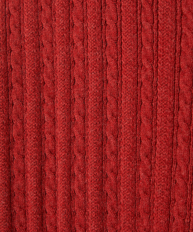 ケーブル柄 フルジップ カーディガン