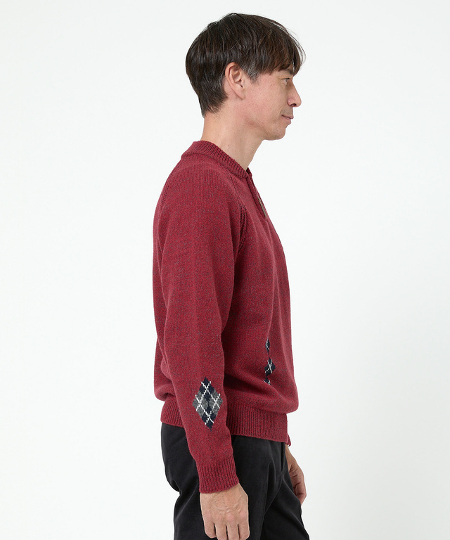 ハーフジップ 配色 ニット